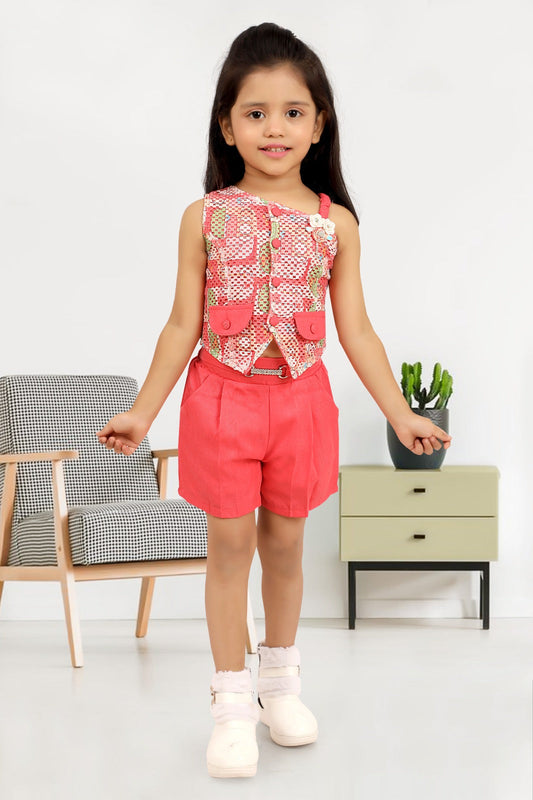 Kids Ethnic Short Set - Pink Variant | Little Luxe Styles