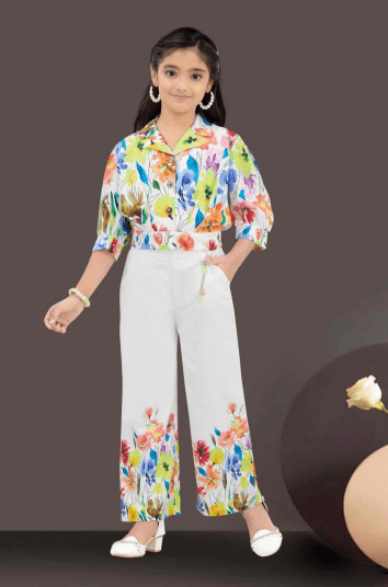 Kids Floral Shirt and Palazzo Set | Little Luxe Styles - Little Luxe Styles | Premium Kidswear India