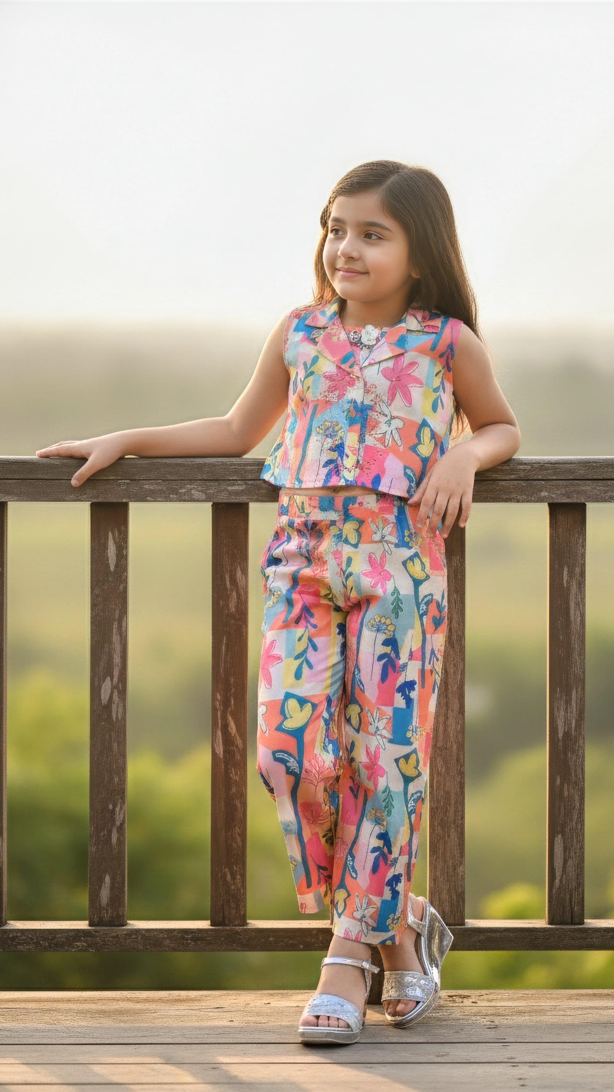 Kids Floral Crop Top and Palazzo Set | Little Luxe Styles - Little Luxe Styles | Premium Kidswear India